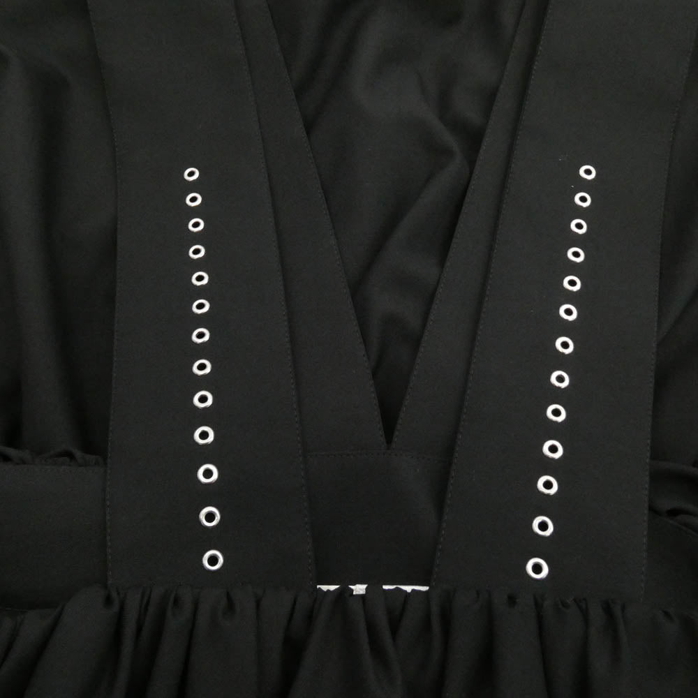 ノワールケイニノミヤ コムデギャルソン 22SS 3I-A002 ウール100％ ジャンパースカート ジャンプスカート 吊りスカート ブラック系 S【中古】