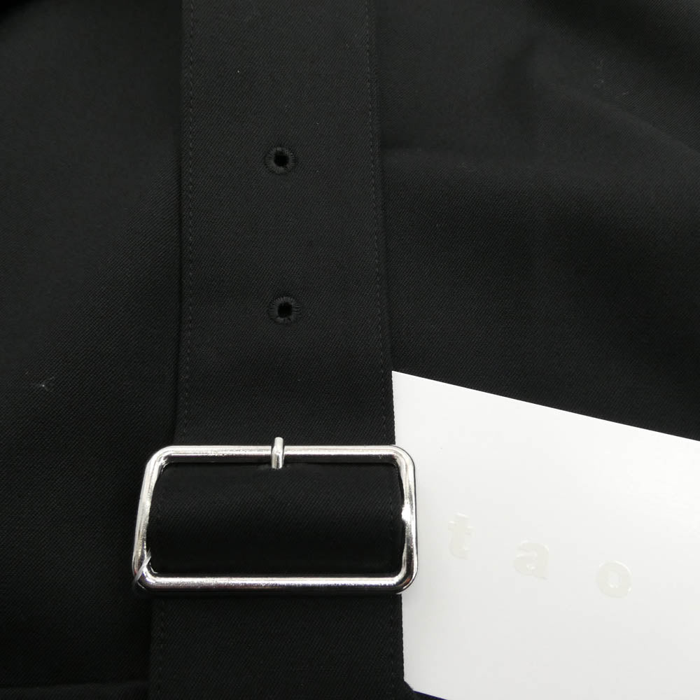 tao COMME des GARCONS タオ コムデギャルソン 25SS TC-A101-051 ウールギャバ後染 ジャンパースカート 吊りスカート ブラック系 M【美品】【中古】
