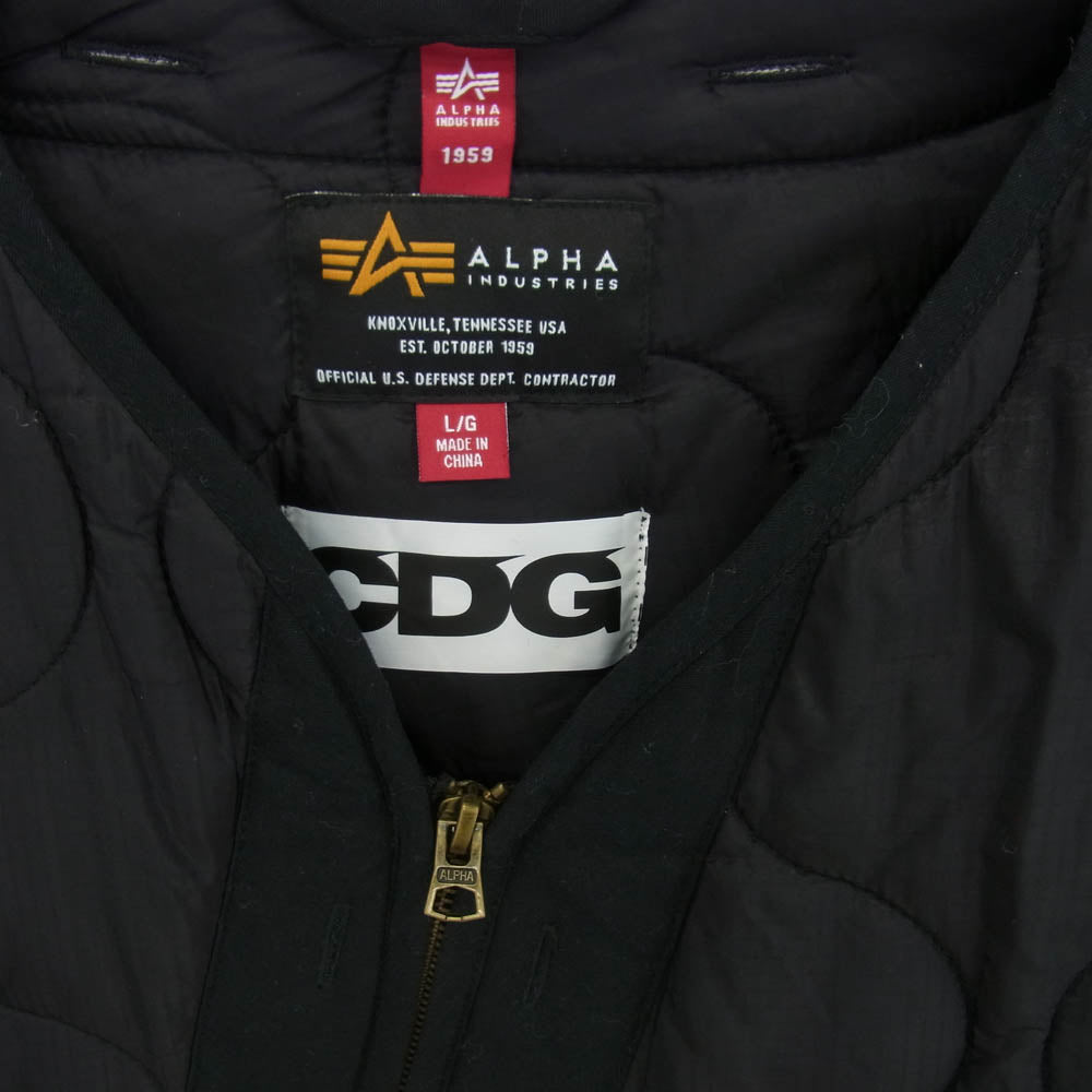 COMME des GARCONS コムデギャルソン 22AW SZ-J028 CDG ALPHA INDUSTRIES アルファ 中綿 キルティング ライナー ジャケット ブラック系 L【中古】