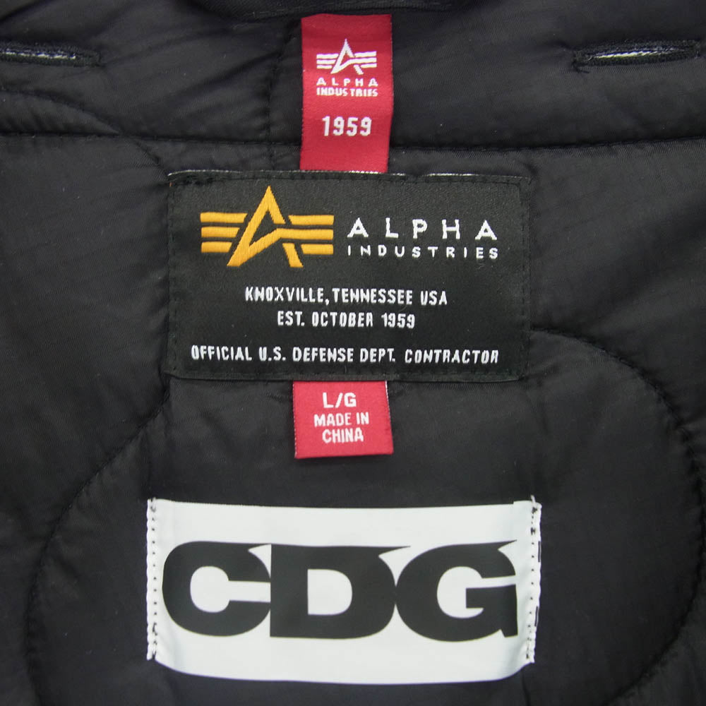 COMME des GARCONS コムデギャルソン 22AW SZ-J028 CDG ALPHA INDUSTRIES アルファ 中綿 キルティング ライナー ジャケット ブラック系 L【中古】