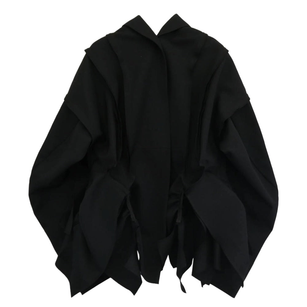 tao COMME des GARCONS タオ コムデギャルソン 24AW TN-J001-051 丸襟 変形デザイン ウールギャバジン ショート ジャケット ブラック系 M【美品】【中古】