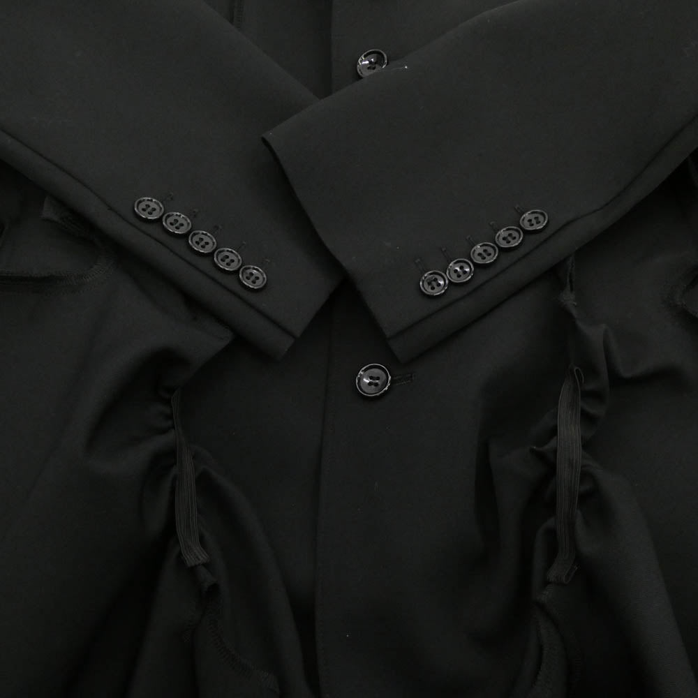 tao COMME des GARCONS タオ コムデギャルソン 24AW TN-J001-051 丸襟 変形デザイン ウールギャバジン ショート ジャケット ブラック系 M【美品】【中古】