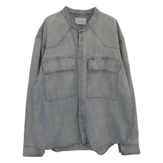 FEAR OF GOD フィアオブゴッド 6th Sixth Collection ノーカラー デニムシャツ ライトブルー系 S【中古】