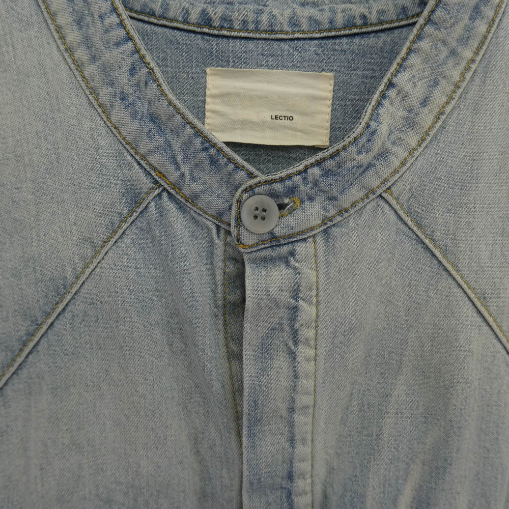 FEAR OF GOD フィアオブゴッド 6th Sixth Collection ノーカラー デニムシャツ ライトブルー系 S【中古】