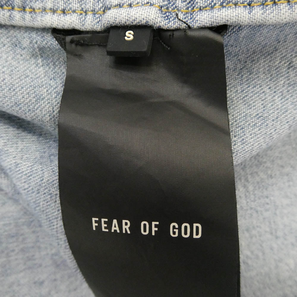 FEAR OF GOD フィアオブゴッド 6th Sixth Collection ノーカラー デニムシャツ ライトブルー系 S【中古】