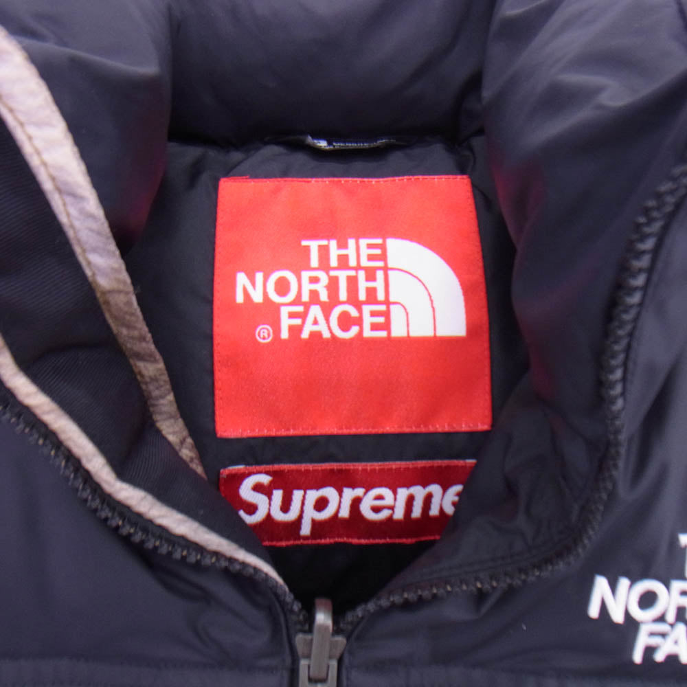 Supreme シュプリーム 13AW ND01341 × THE NORTH FACE ザノースフェイス Fur Print Nuptse Vest ダウンベスト ライトブラウン系 ブラック系 M【中古】