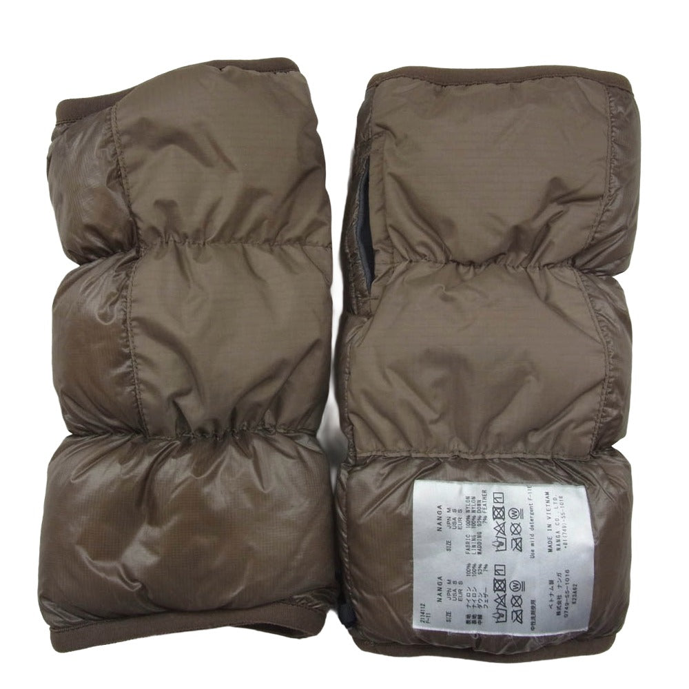 NANGA ナンガ MOUNTAIN LODGE DOWN WRIST GAITERS マウンテン ロッジ ダウン リストゲイター 手袋 ブラウン系 M【中古】