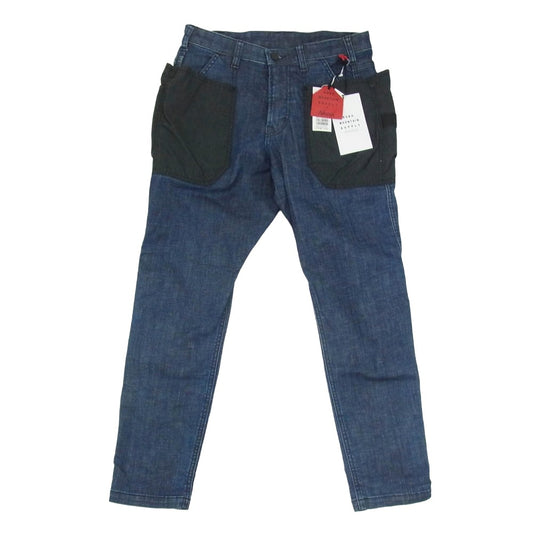 NANGA ナンガ ×H.A.K.U ハク別注 HANDSFREE CARGO カーゴ デニム パンツ インディゴブルー系 (44)S【美品】【中古】