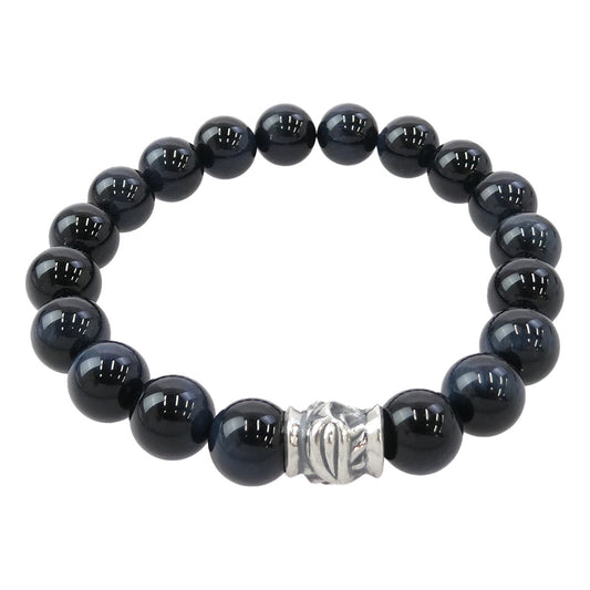 LONE ONES ロンワンズ MFSB-0002-BTE 販売証明書カード付 ホーク ビード ブラックタイガーアイ ブレスレット ブラック系【美品】【中古】