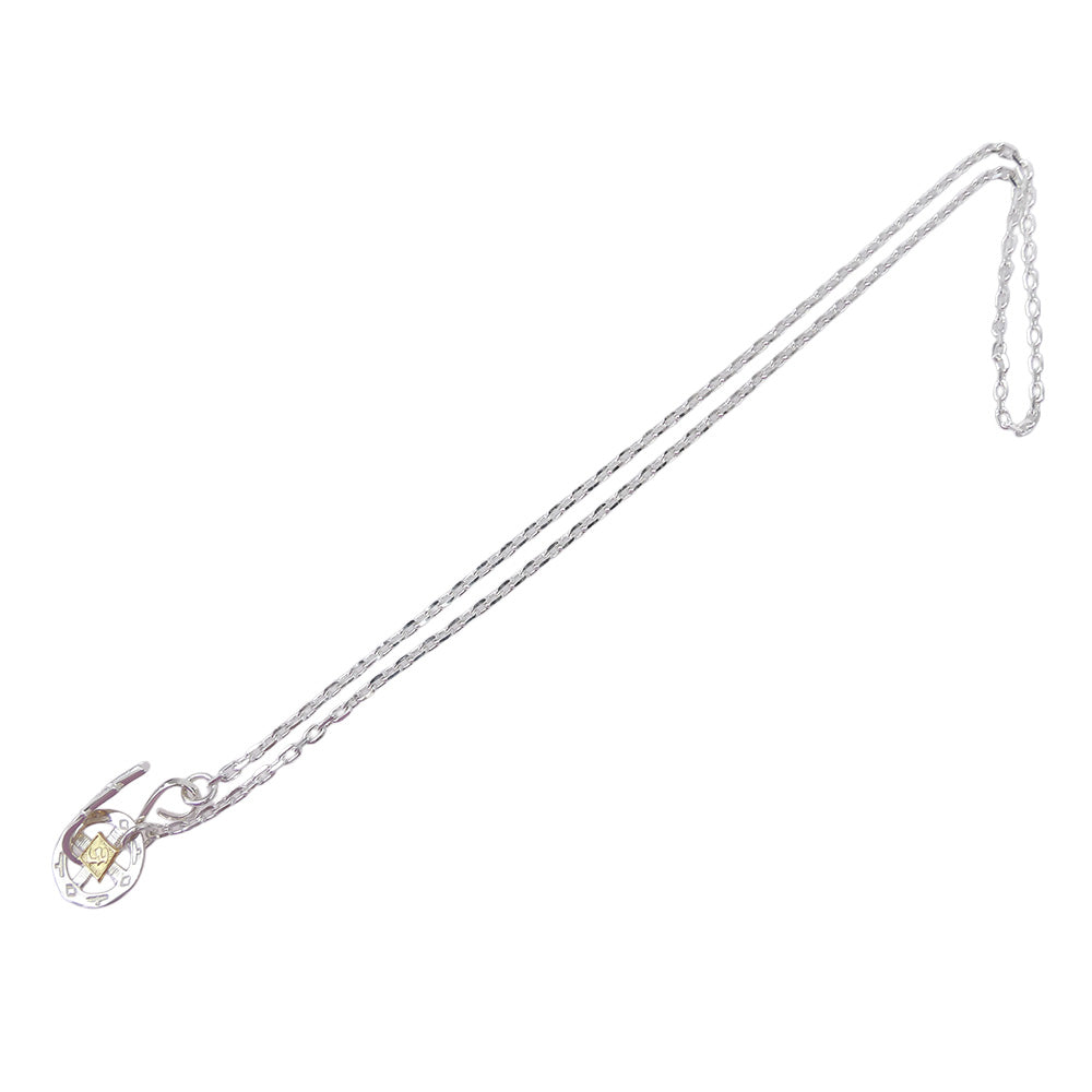 TARO WASHIMI ワシミタロウ 鷲見太郎 Thunder Hook Medicine Wheel Chain K18 Eagle Metal サンダーフックメディスンホイール K18イーグルメタル ネックレスチェーン 60センチ シルバー系【美品】【中古】