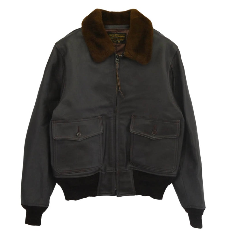 Buzz Rickson's バズリクソンズ BR80145 AERO-U.S. NAVY Type G-1 JACKET, FLYING レザー フライト ジャケット ダークブラウン系 38【中古】