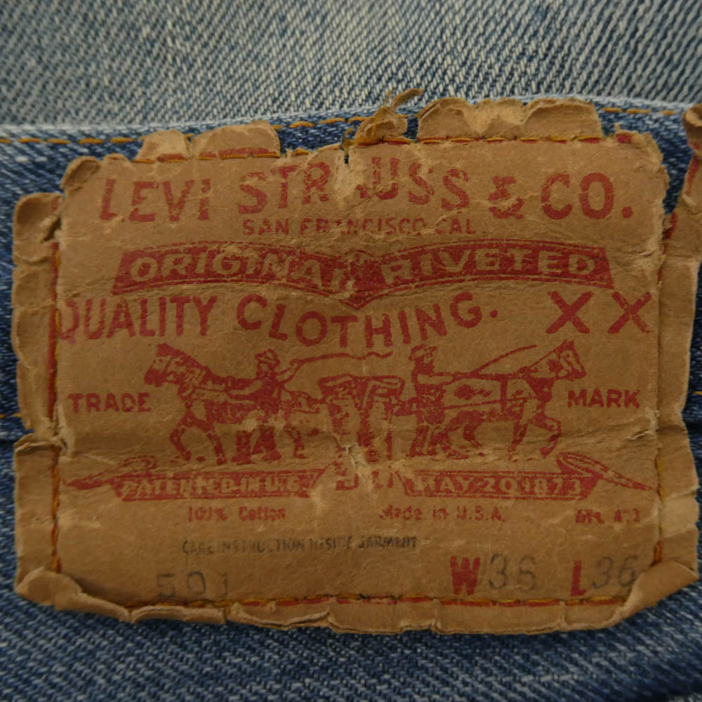 Levi's リーバイス 501 スモールe 66前期 ボタン裏刻印6 デニムパンツ ジーンズ インディゴブルー系 W-36 L-36【中古】