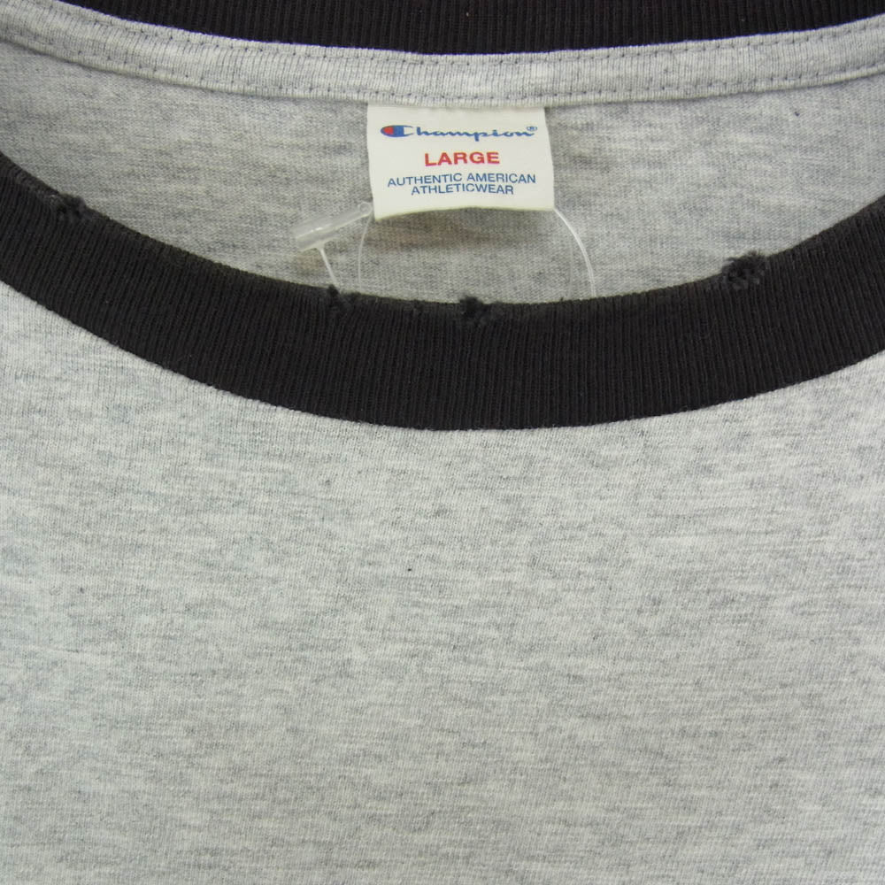 Champion チャンピオン C3-Z339 PORTLAND ポートランド プリント ショートスリーブ リンガー 半袖 Tシャツ グレー系 L【中古】