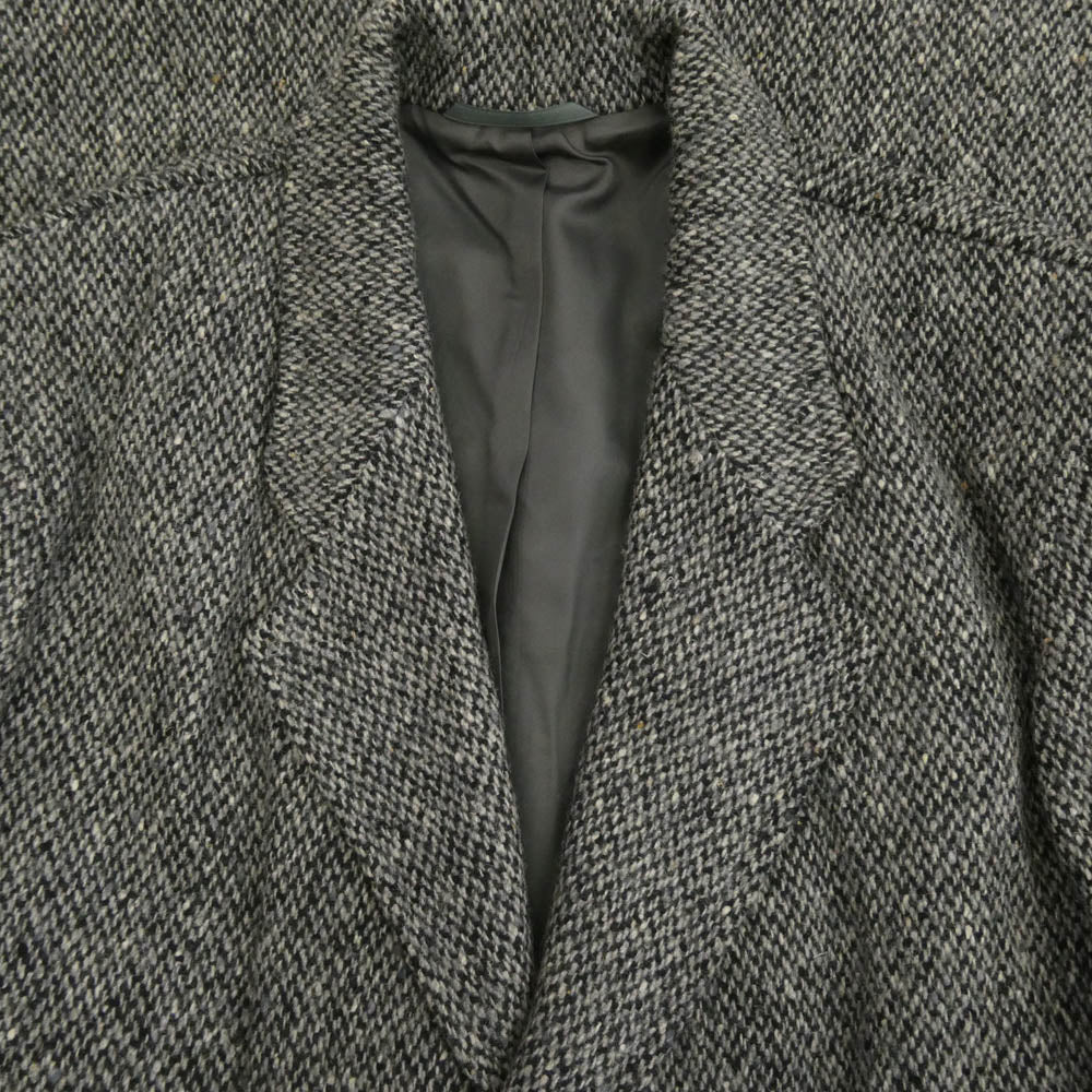 HUGO BOSS ヒューゴボス ウール ツイード チェスターコート ブラック系 グレー系 48【中古】
