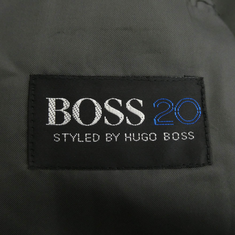 HUGO BOSS ヒューゴボス ウール ツイード チェスターコート ブラック系 グレー系 48【中古】