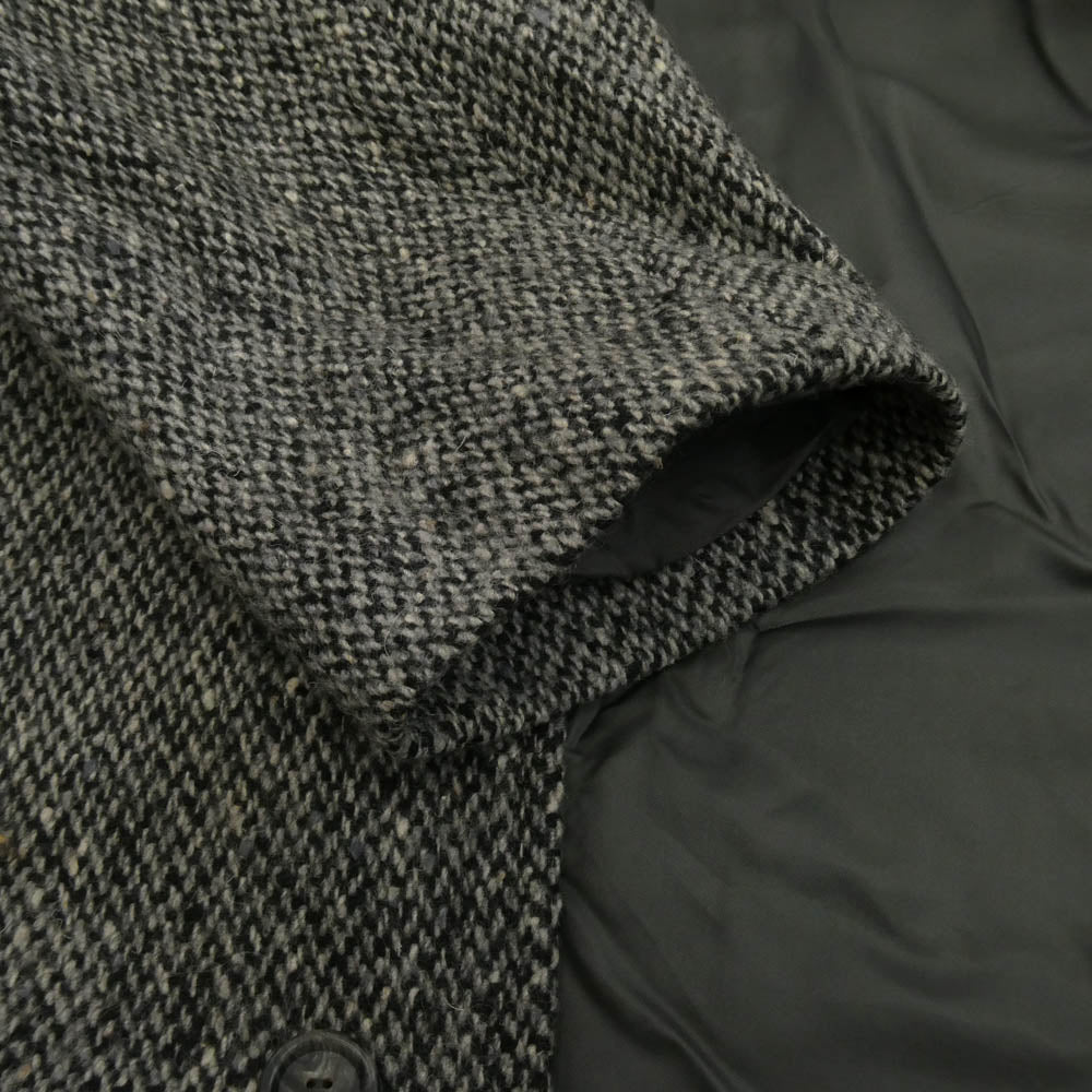 HUGO BOSS ヒューゴボス ウール ツイード チェスターコート ブラック系 グレー系 48【中古】