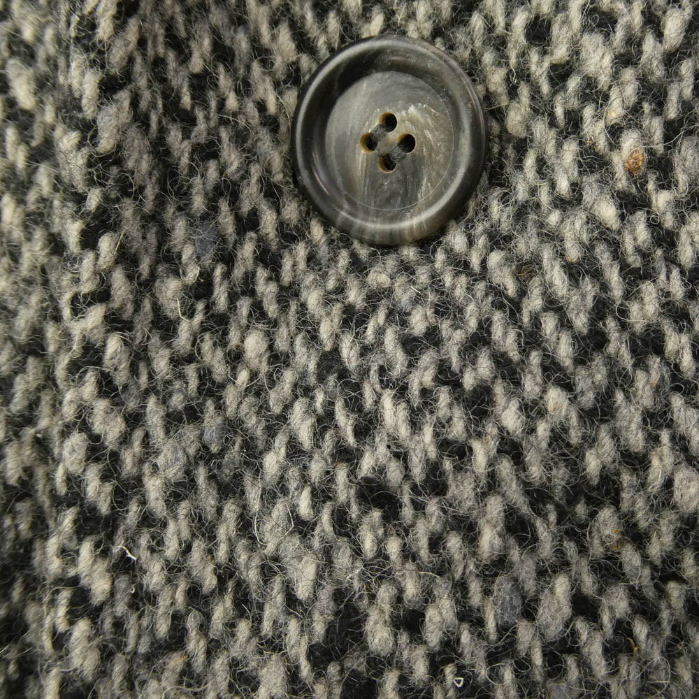 HUGO BOSS ヒューゴボス ウール ツイード チェスターコート ブラック系 グレー系 48【中古】