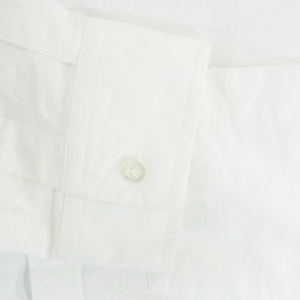 BALENCIAGA バレンシアガ 21SS 690373 TYB18 PARIS ロゴ刺繍 クロップド ボタンダウン 長袖 シャツ ホワイト系 34【中古】