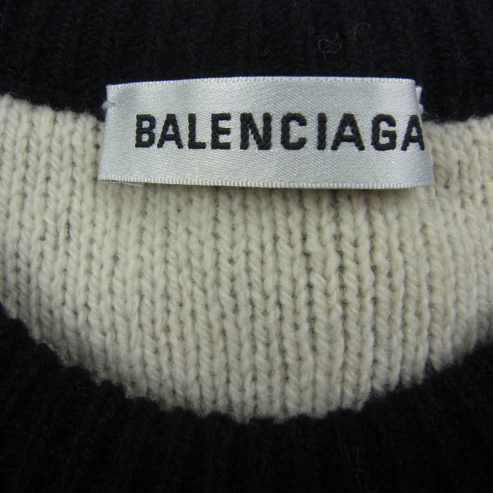 BALENCIAGA バレンシアガ 18AW 529067 T1471 ロゴ 総柄 ニット セーター ブラック系 38【中古】