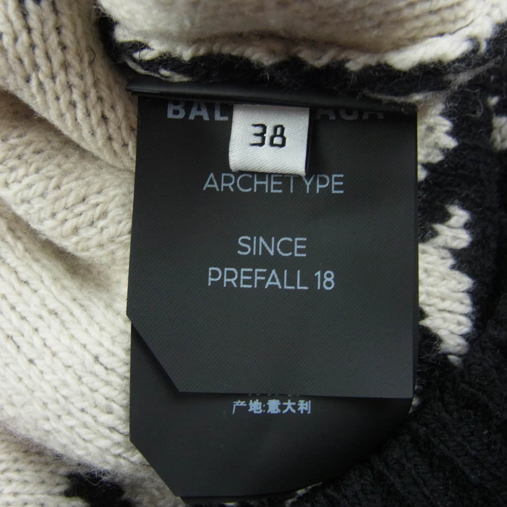 BALENCIAGA バレンシアガ 18AW 529067 T1471 ロゴ 総柄 ニット セーター ブラック系 38【中古】