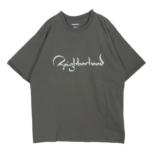 NEIGHBORHOOD ネイバーフッド 21SS 211PCNH-ST12 ZILD C-TEE ジルドロゴ プリント クルーネック 半袖 Tシャツ カットソー チャコール系 L【中古】