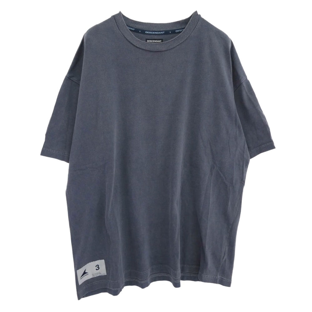 DESCENDANT ディセンダント 24SS 241ATDS-CSM36 HORIZON SS PIGMENT DYE ホライゾン ピグメント加工 ロゴ刺繍 Tシャツ 半袖カットソー ブルー系 3【中古】
