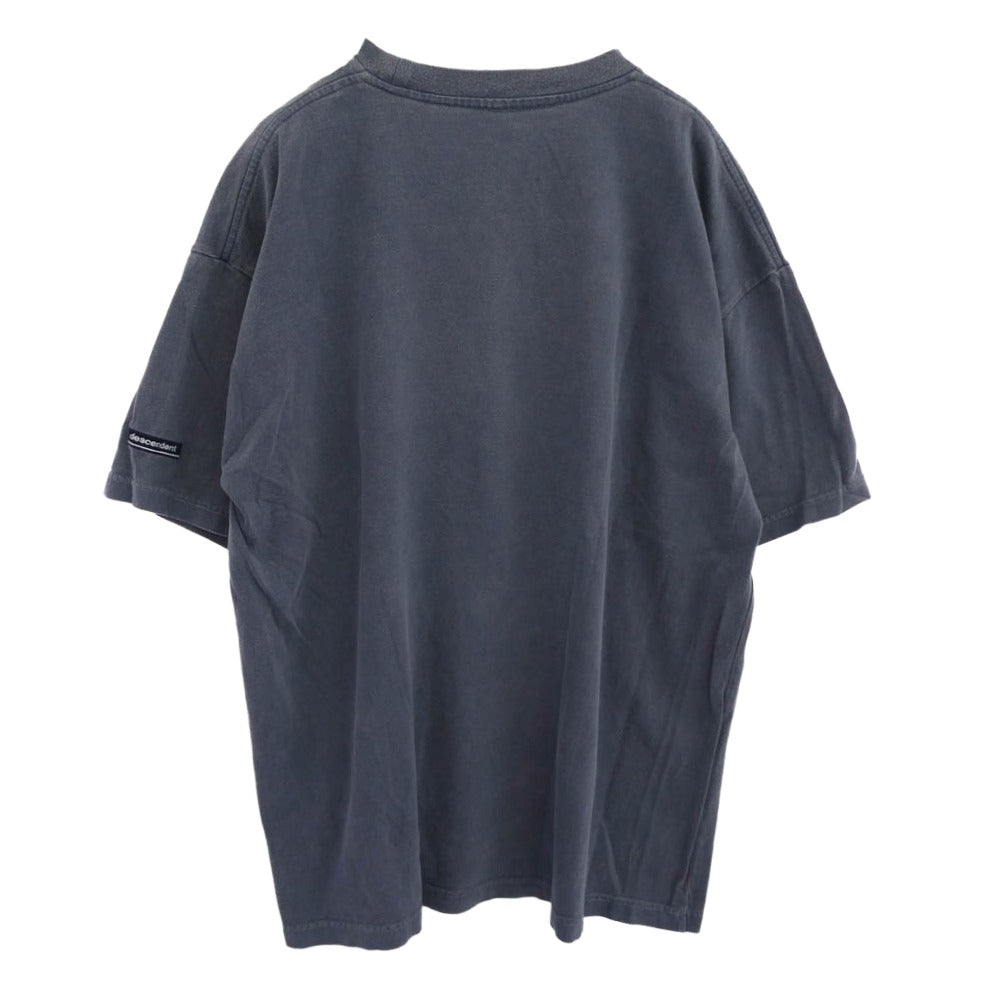 DESCENDANT ディセンダント 24SS 241ATDS-CSM36 HORIZON SS PIGMENT DYE ホライゾン ピグメント加工 ロゴ刺繍 Tシャツ 半袖カットソー ブルー系 3【中古】