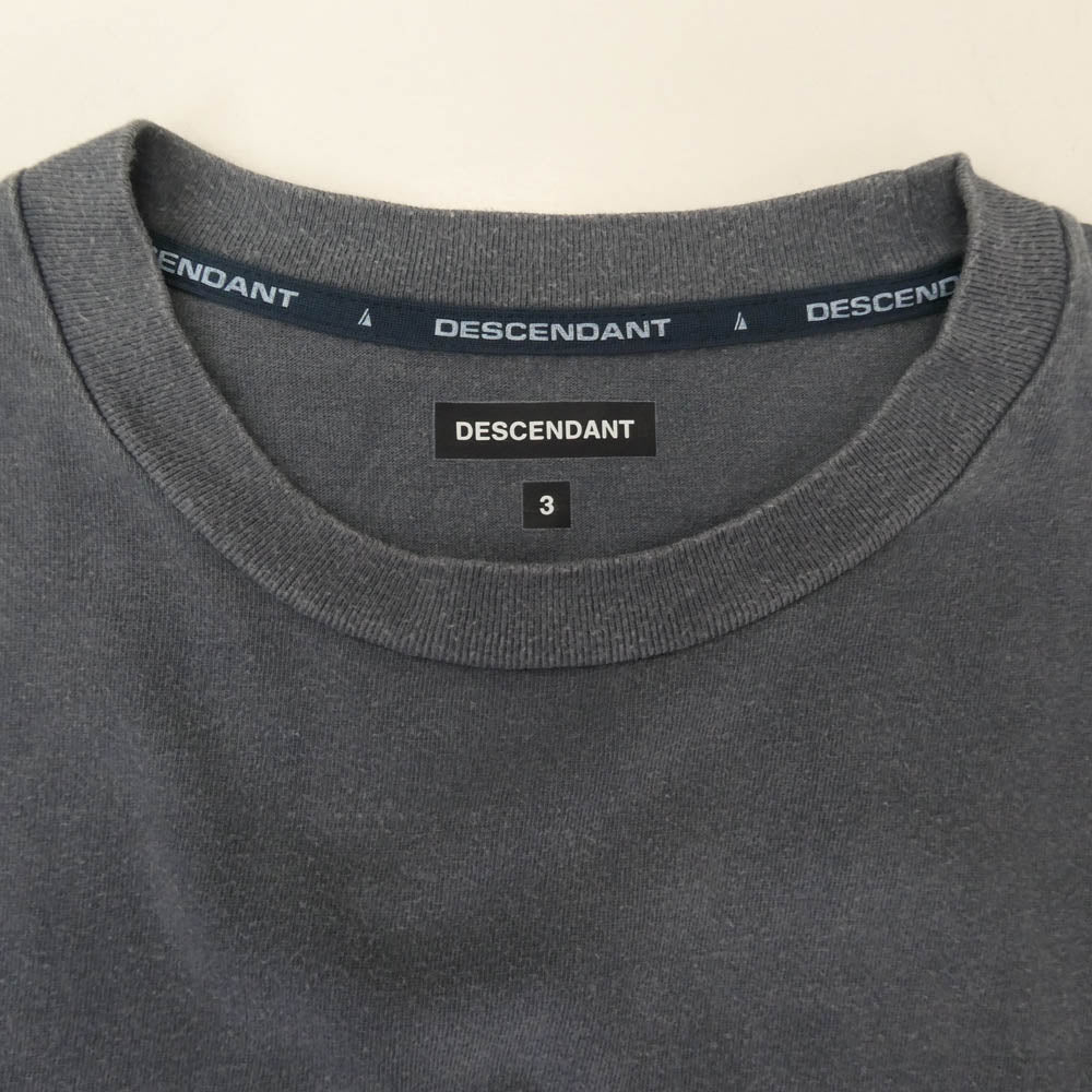 DESCENDANT ディセンダント 24SS 241ATDS-CSM36 HORIZON SS PIGMENT DYE ホライゾン ピグメント加工 ロゴ刺繍 Tシャツ 半袖カットソー ブルー系 3【中古】