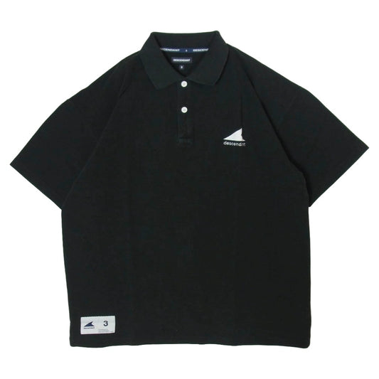 DESCENDANT ディセンダント 23SS 231ATDS-CSM01S CETUS POLO SS ロゴ刺繍 オゾン加工 鹿の子 半袖 ポロシャツ ブラック系 3【新古品】【未使用】【中古】