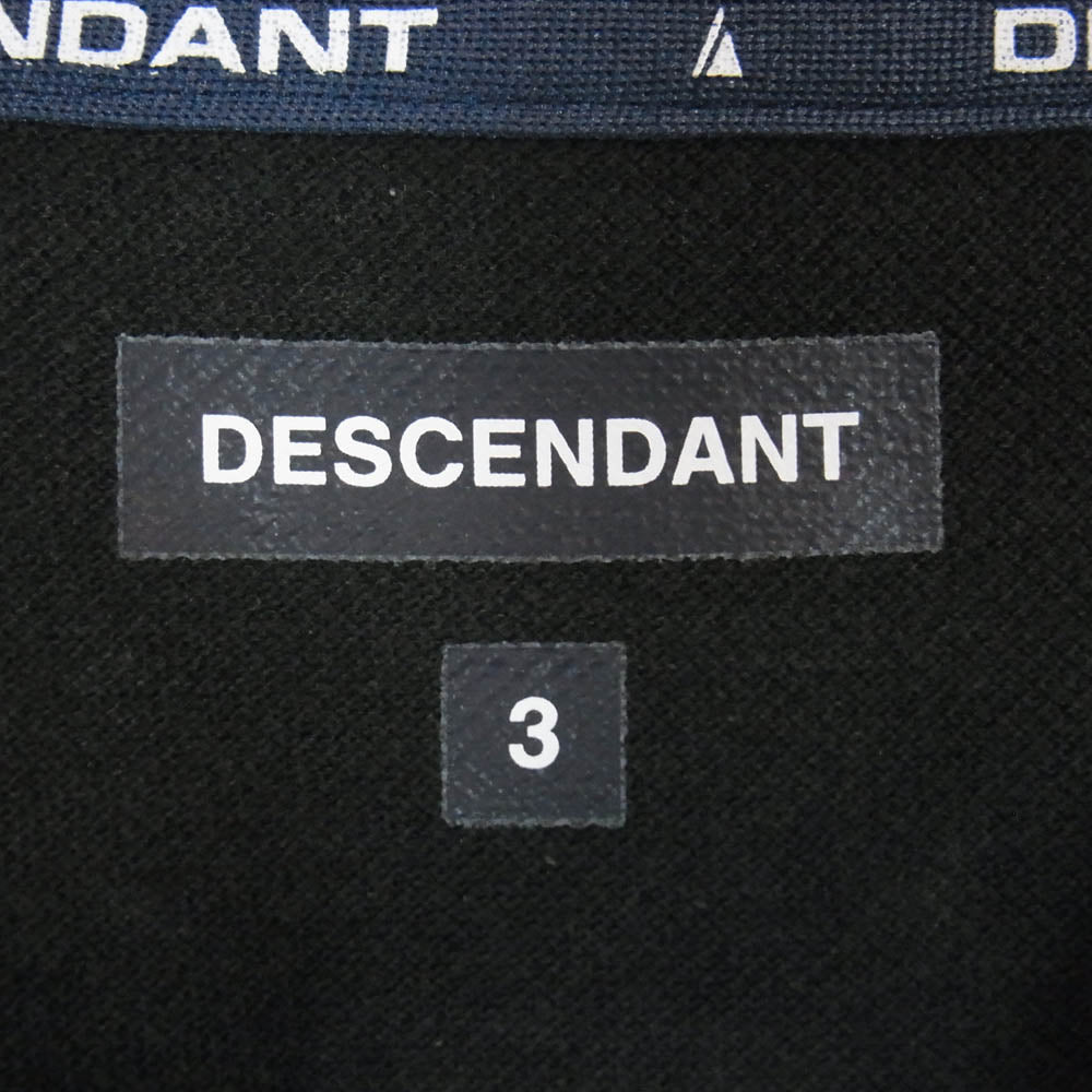 DESCENDANT ディセンダント 23SS 231ATDS-CSM01S CETUS POLO SS ロゴ刺繍 オゾン加工 鹿の子 半袖 ポロシャツ ブラック系 3【新古品】【未使用】【中古】