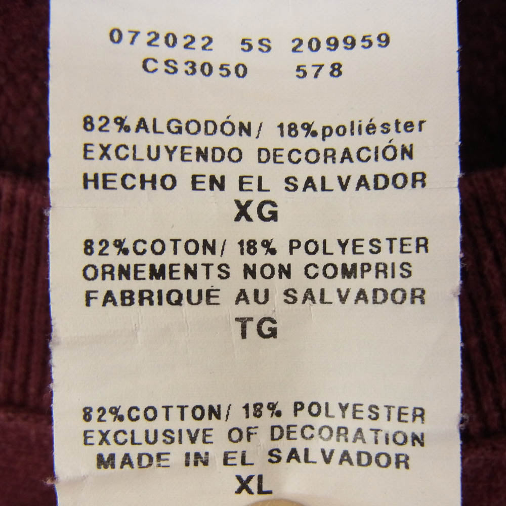 Champion チャンピオン 青単色タグ復刻 REVERSE WEAVE リバースウィーブ カレッジロゴ スウェット トレーナー エンジ エンジ系 3XL【中古】