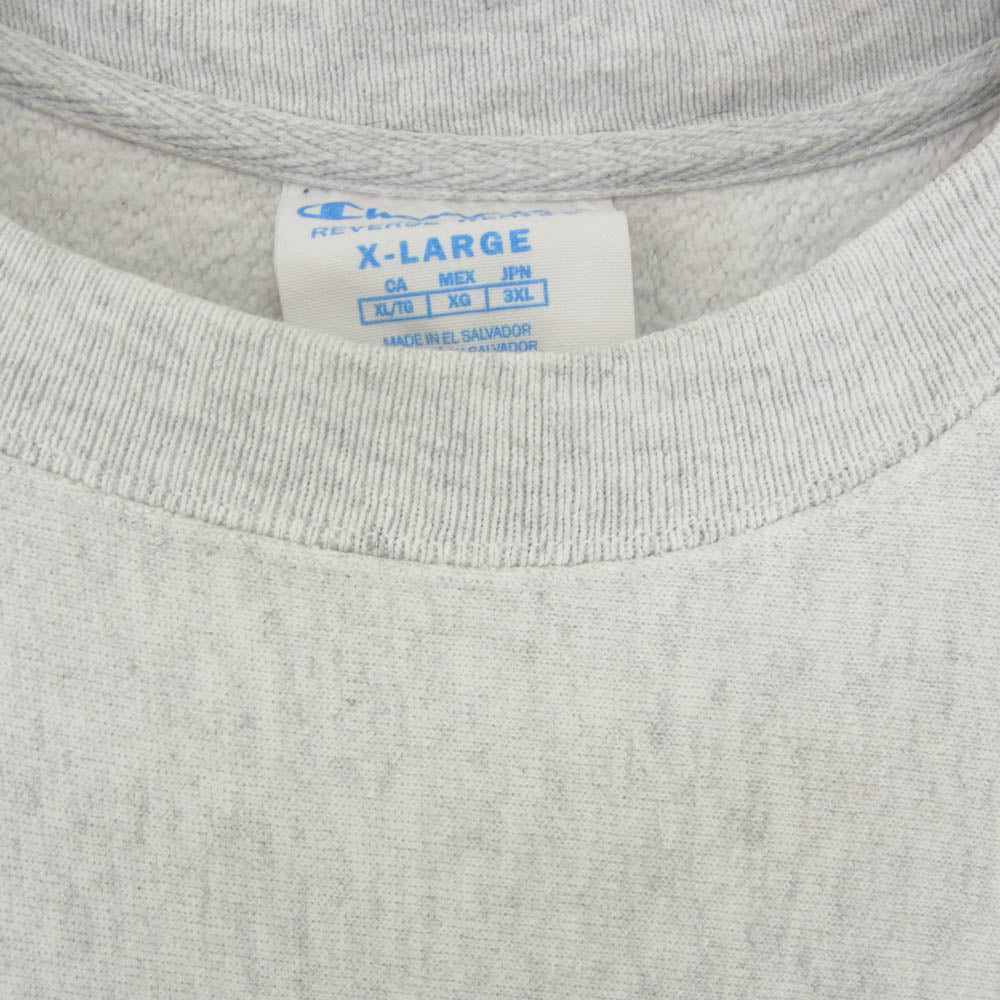 Champion チャンピオン 青単色タグ復刻 REVERSE WEAVE リバースウィーブ スウェット トレーナー グレー グレー系 3XL【中古】
