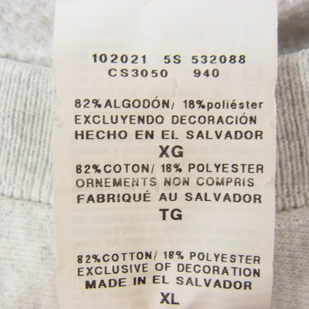 Champion チャンピオン 青単色タグ復刻 REVERSE WEAVE リバースウィーブ スウェット トレーナー グレー グレー系 3XL【中古】