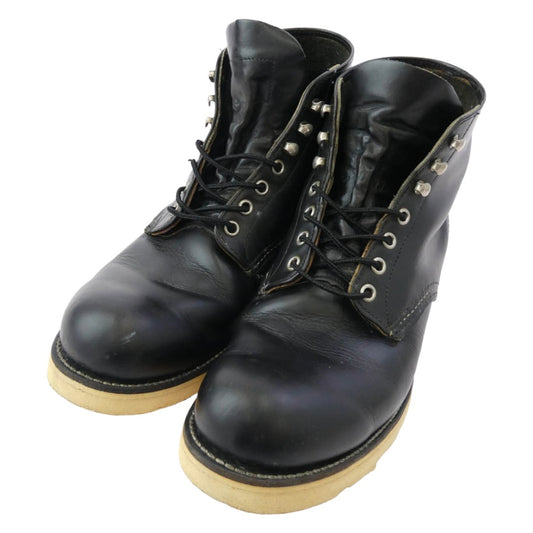 RED WING レッドウィング 8165 90s USA製 四角犬タグ CLASSIC WORK クラシックワーク アイリッシュセッター ブーツ ブラック系 9.5【中古】