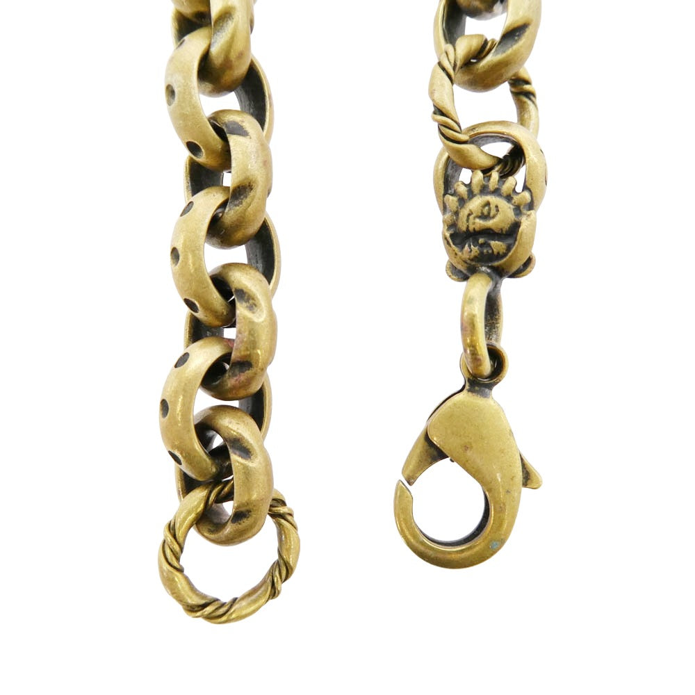 GALCIA ガルシア ブラス シルバーコンビ プレート IDブレスレット ゴールド系【中古】