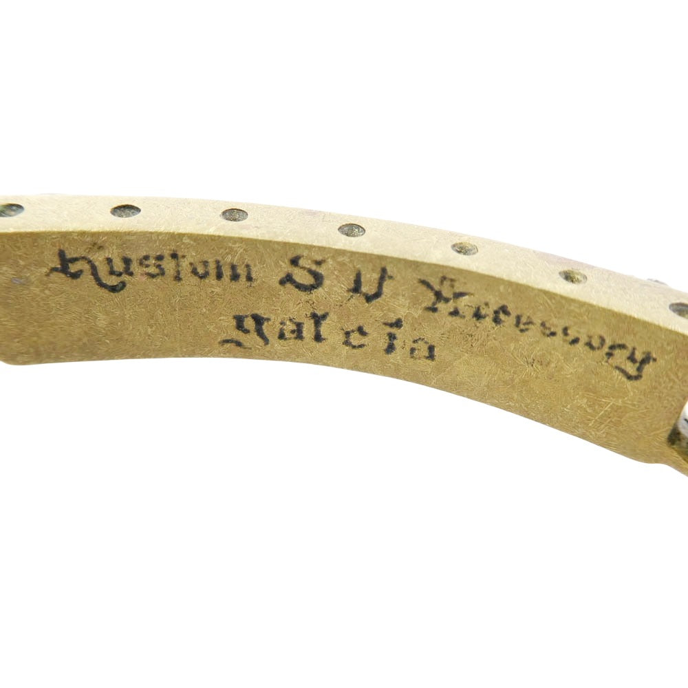 GALCIA ガルシア ブラス シルバーコンビ プレート IDブレスレット ゴールド系【中古】