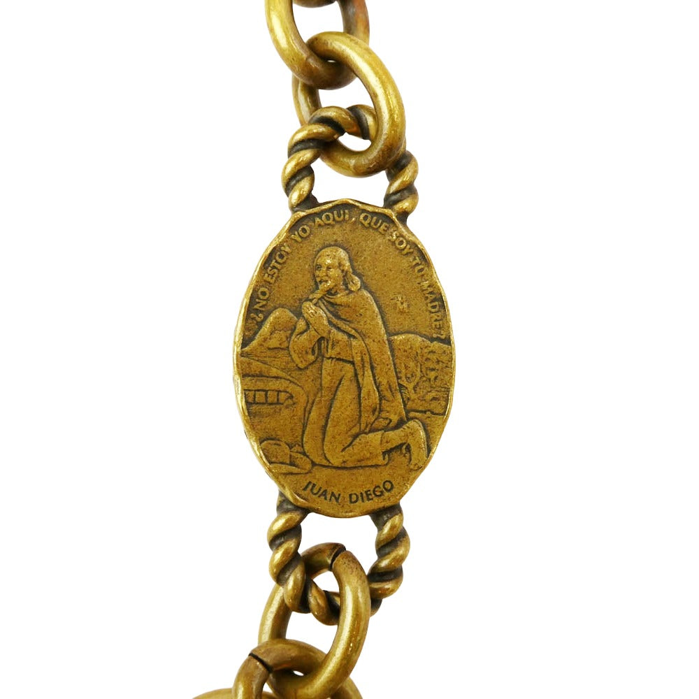 GALCIA ガルシア ブラス シルバーコンビ スカルクリップ スワローフック スペード ウォレットチェーン ゴールド系【中古】