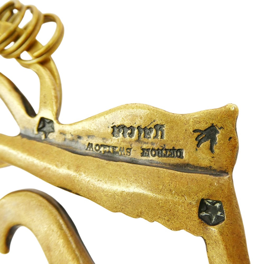 GALCIA ガルシア ブラス シルバーコンビ スカルクリップ スワローフック スペード ウォレットチェーン ゴールド系【中古】