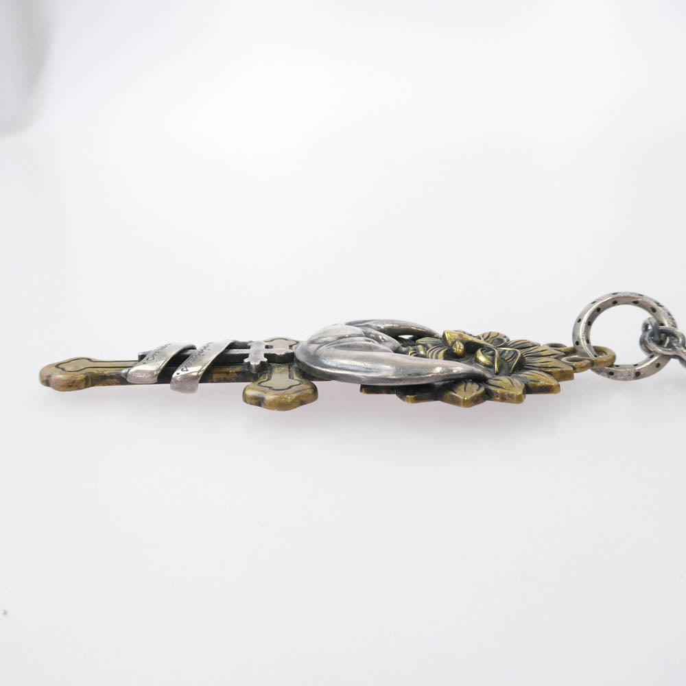 GALCIA ガルシア 太陽と月 ブラス シルバーコンビ ネックレス シルバー系【中古】