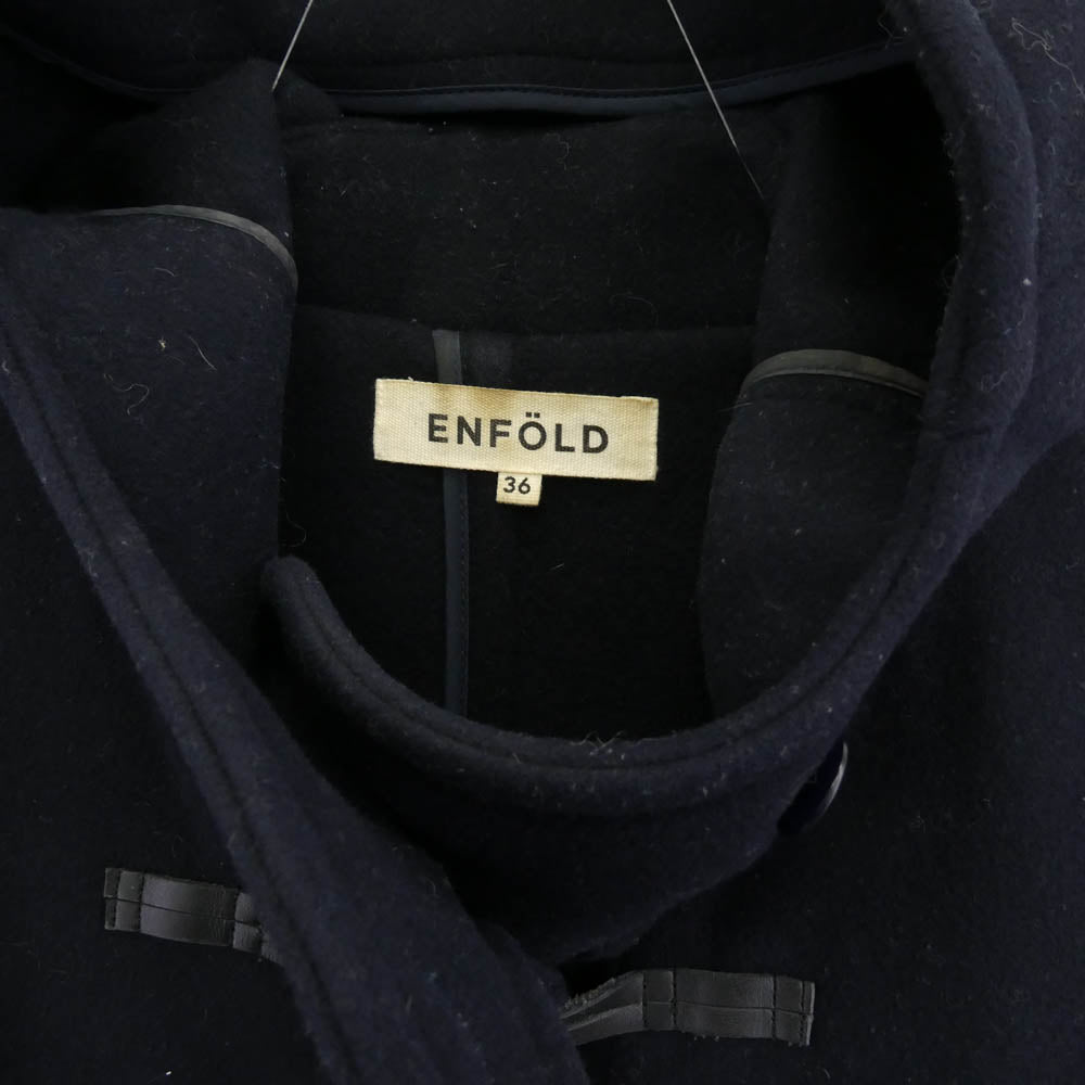 ENFOLD エンフォルド 3007A130-0900 ハード メルトン ダッフルコート ネイビー系 36【中古】