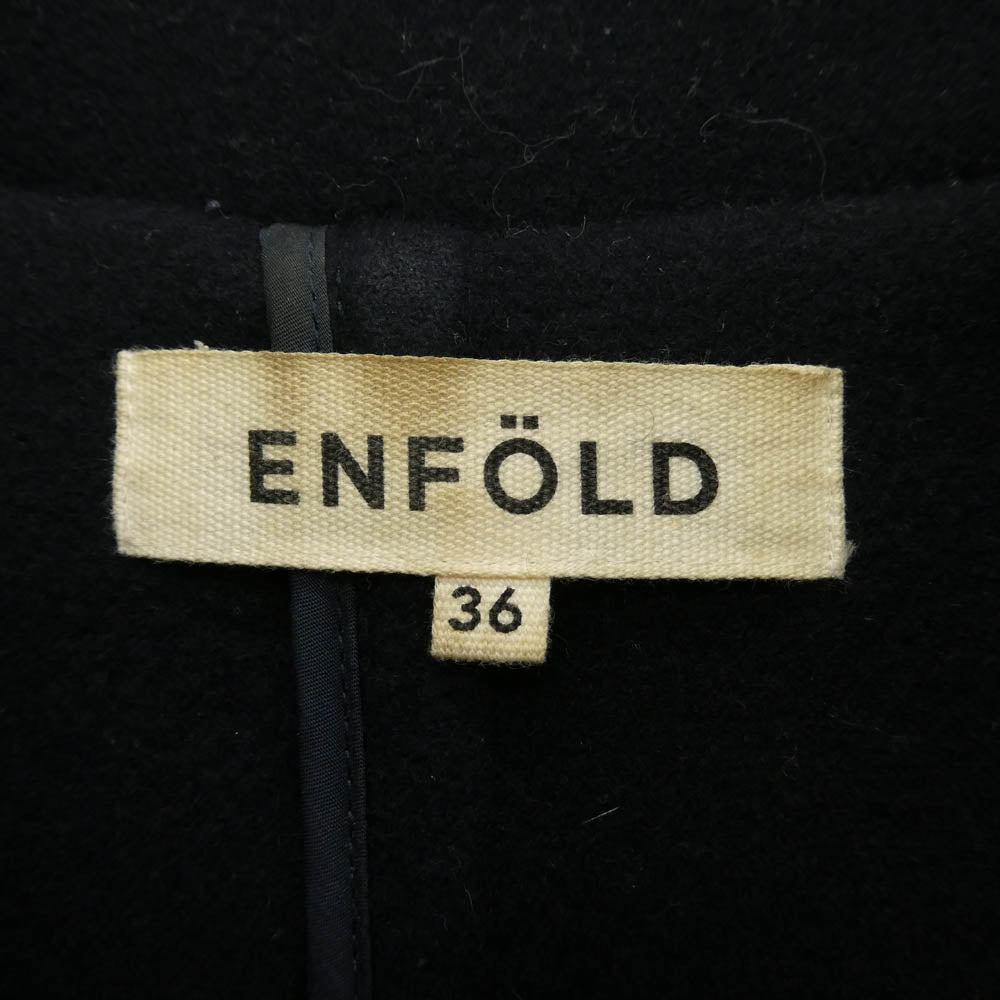 ENFOLD エンフォルド 3007A130-0900 ハード メルトン ダッフルコート ネイビー系 36【中古】