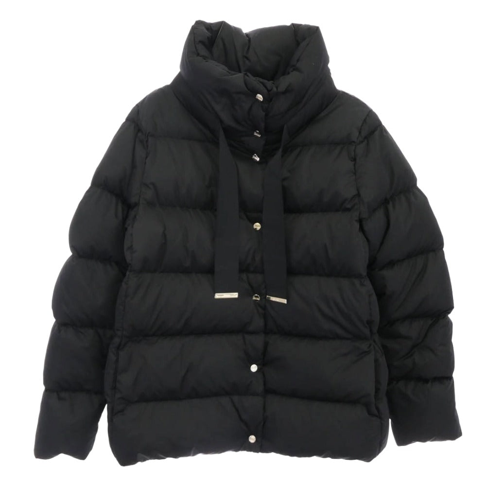 Herno ヘルノ 76270-74334-1 RASO グログランリボン 撥水加工 スタンドカラー ダウンジャケット ブラック系 40【中古】