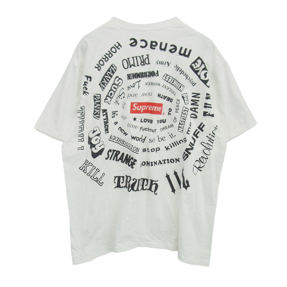 Supreme シュプリーム 21SS Spiral Tee スパイラル Tシャツ ホワイト系 XL【中古】