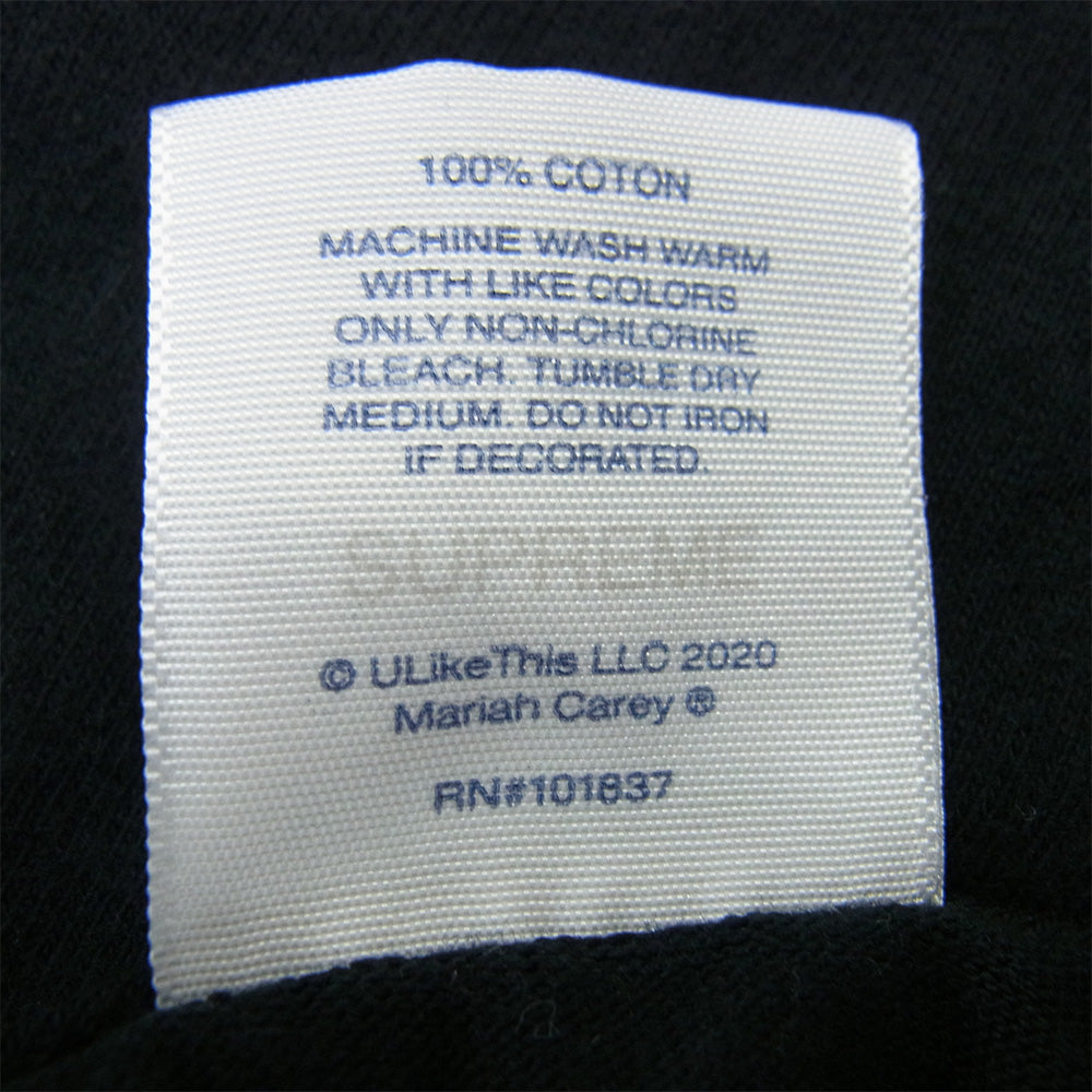 Supreme シュプリーム 20AW Mariah Carey Tee マライアキャリー ウインター 半袖 Tシャツ ブラック系 XL【中古】
