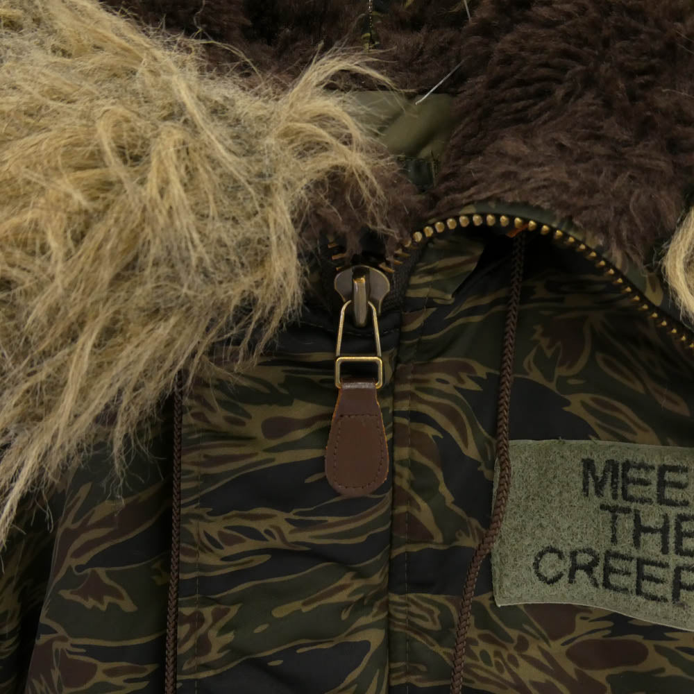 HYSTERIC GLAMOUR ヒステリックグラマー 2AB-7150 N-2B ファーフード カモフラ 迷彩 フライトジャケット カーキ系 FREE【中古】