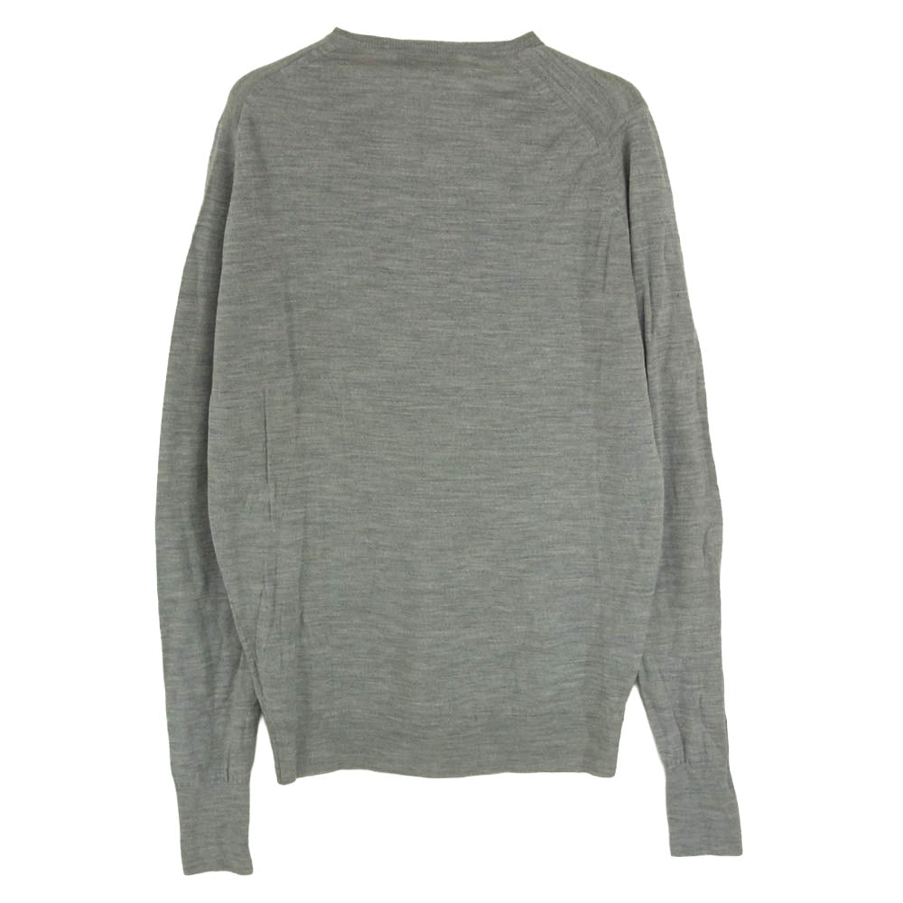 JOHN SMEDLEY ジョンスメドレー 英国製 エクストラファインメリノウール Vネック ニット セーター グレー系 S【中古】
