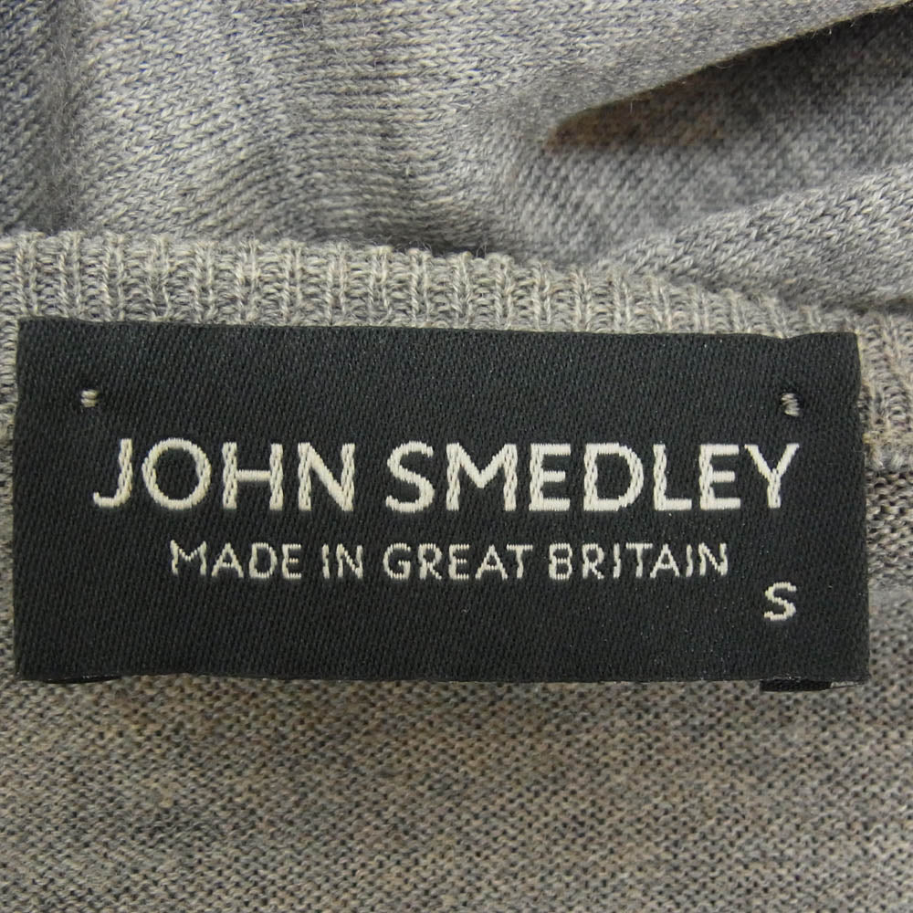 JOHN SMEDLEY ジョンスメドレー 英国製 エクストラファインメリノウール Vネック ニット セーター グレー系 S【中古】