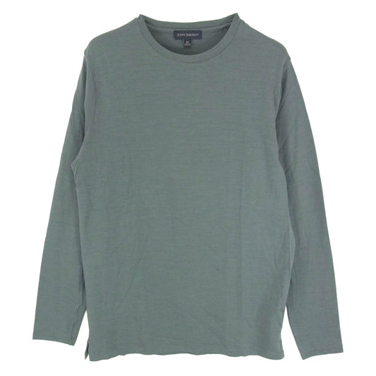 JOHN SMEDLEY ジョンスメドレー 英国製 NEW ZELAND MERINO メリノウール クルーネック ニット グレー系 M【中古】