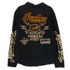 INDIAN MOTOCYCLE インディアン モトサイクル レースアップ プルオーバー シャツ ブラック系 XL【中古】