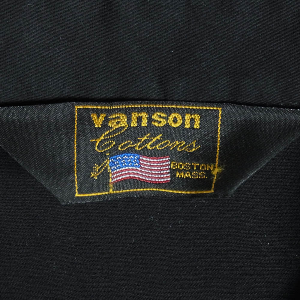 VANSON バンソン フライングスター 刺繍 半袖 シャツ ブラック系 XL【中古】